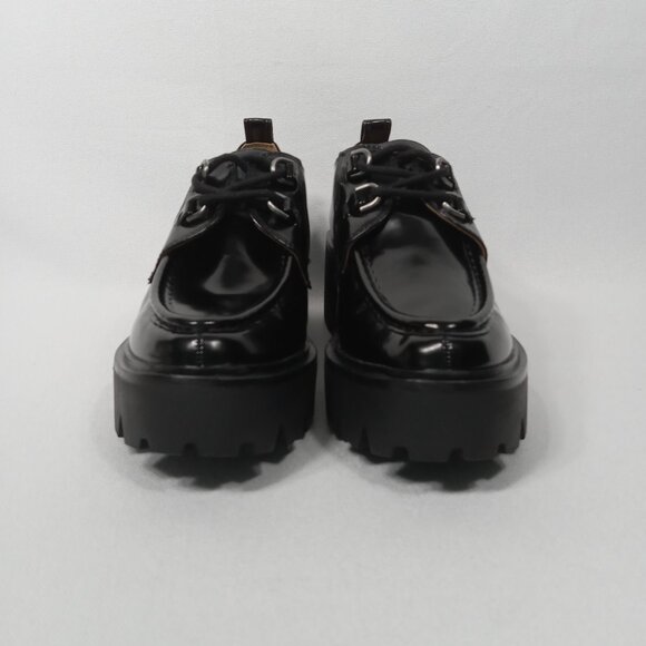 SAM EDELMAN 'Monna' Black Lug Sole Lace-up Oxford Womens Size 8 - Picture 6 of 15